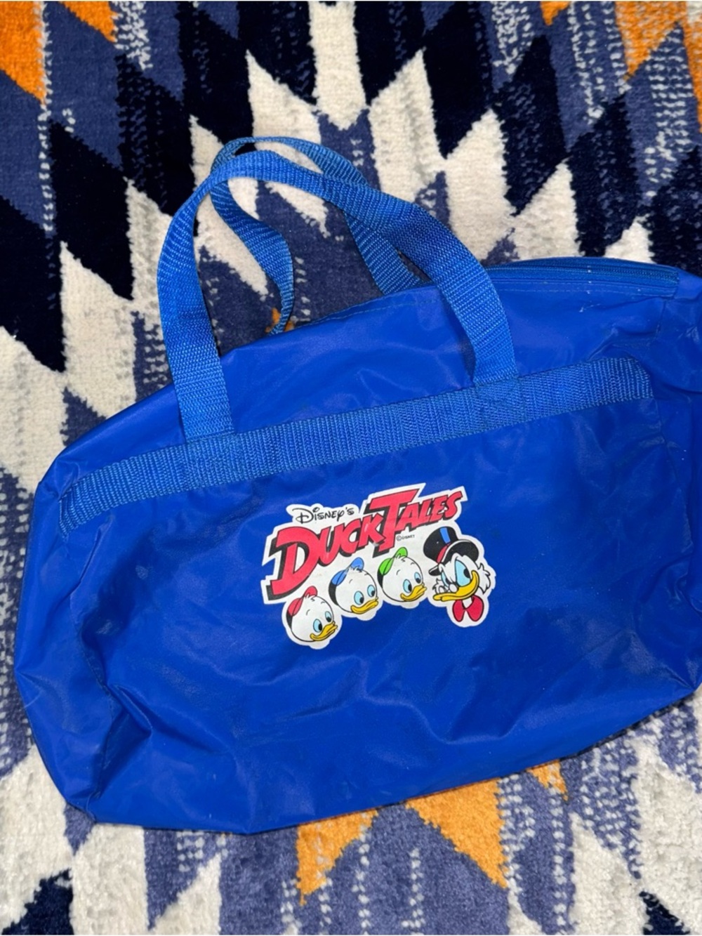 Vintage 90s Disney Ducktales Mini Duffel Bag 13" Blue